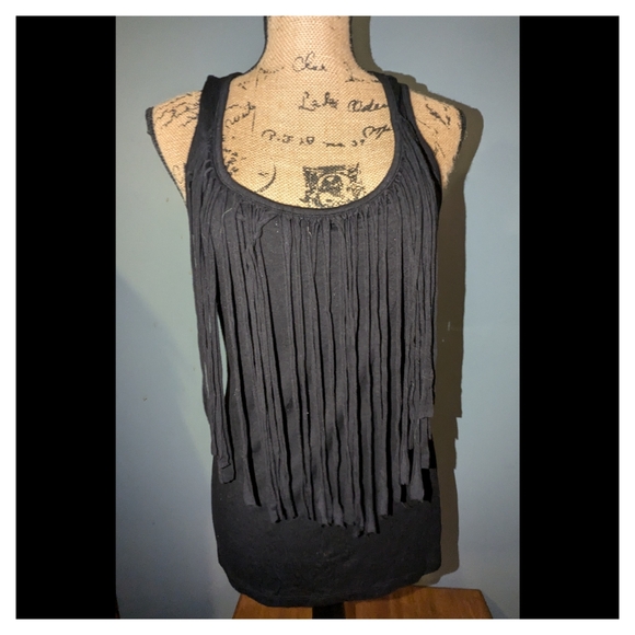 Dots tank top with long fringe size large - Picture 1 of 3